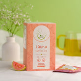 THE VEDAS Guava Green Tea | Herbal Tea made of Guava leaf, Guava fruit and Green Tea | Biodegradable Cotton Teabags | 25 Tea Bags(Pack of 1)