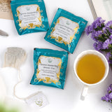 The Vedas Queen Darjeeling Green Tea, Floral Aroma, Muscatel Flavor, Light Golden Hue | Handstitched cotton teabags | Pack of 20