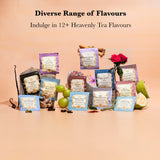 The Vedas Book Of Tea Gift Set | Assorted Tea Bags Gift Box | 12 Exotic Herbal Tea Blends | 4 Units of Each Variety, Net 48 | Best for Corporate Gifting | Tea Gift Hamper