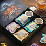 The Vedas Assorted tea sampler gift | 10 Exotic flavours | Premium Hand stitched cotton teabags of 8 different flavours along with Indian masala chai and Matcha tea | Tea sampler gift set box | Tea assortment box | Tea sets for women gift