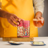 The vedas Coronation of tea tin | Proprietary Blend | 10 hand sewn cotton teabags