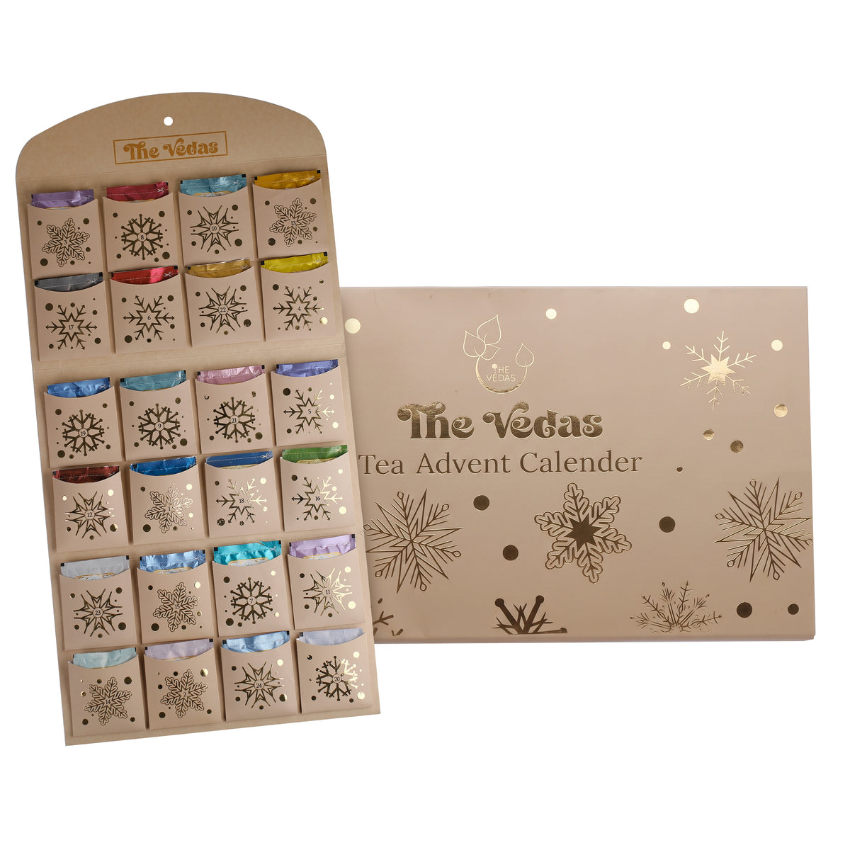 THE VEDAS Advent Calendar of Teas 2026 | 24 Handstitched Cotton Teabags | 24 Different Flavours | A Lucky Draw Inside | Advent Calendar for Adults | Gifts for Men/Women | With Tea Ritual Booklet