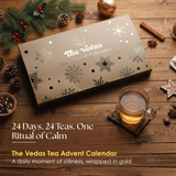 THE VEDAS Advent Calendar of Teas 2026 | 24 Handstitched Cotton Teabags | 24 Different Flavours | A Lucky Draw Inside | Advent Calendar for Adults | Gifts for Men/Women | With Tea Ritual Booklet