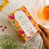 The Vedas Himalayan Pomegranate Tea | Caffeince Free Herbal tea | Made from Himalayan Pomegranate, Hibiscus and Sweet Basil Leaves | 20 Cotton teabags