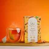 THE VEDAS Royal Turmeric Tea | Caffeine free Herbal Tea | Biodegradable Cotton Teabags | Made from Best Indian Turmeric, Ceylon cinnamon and Hibiscus | 25 Tea Bags