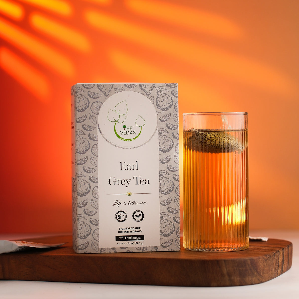 The Vedas Earl Grey Tea , Premium Quality Moonlight 2nd flush Darjeeling Black Tea with Bergamot  | Pack of 25