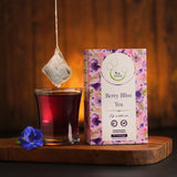 THE VEDAS Berry Bliss Tea | Blueberry Hibiscus Herbal Tea, Caffeine Free, Sweet & Tangy with Antioxidants, Ideal for Hot or Iced Tea | Caffeine free Herbal Tea | Biodegradable Cotton Teabags | 25 Tea Bags(Pack of 1)