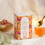 The Vedas Himalayan Pomegranate Tea | Caffeince Free Herbal tea | Made from Himalayan Pomegranate, Hibiscus and Sweet Basil Leaves | 20 Cotton teabags