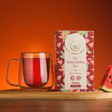 THE VEDAS Icy Watermelon Tea | Herbal Tea with Hibiscus & Sweet Basil - Caffeine Free Herbal Tea - Enjoy Hot or Iced | Biodegradable Cotton Teabags | 25 Tea Bags (Pack of 1)