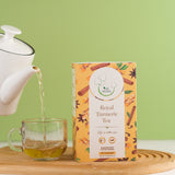 THE VEDAS Royal Turmeric Tea | Caffeine free Herbal Tea | Biodegradable Cotton Teabags | Made from Best Indian Turmeric, Ceylon cinnamon and Hibiscus | 25 Tea Bags
