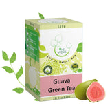 THE VEDAS Guava Green Tea | Herbal Tea made of Guava leaf, Guava fruit and Green Tea | Biodegradable Cotton Teabags | 20 Tea Bags(Pack of 1)